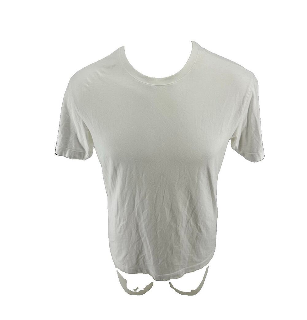 Fabletics Medium Men Crewneck Short Sleeve T-shirt White Basic Modal Blend R6v